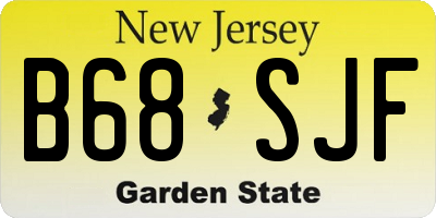 NJ license plate B68SJF