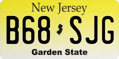 NJ license plate B68SJG