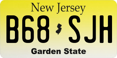 NJ license plate B68SJH