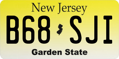 NJ license plate B68SJI