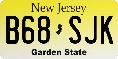 NJ license plate B68SJK