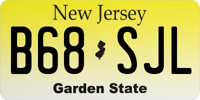 NJ license plate B68SJL