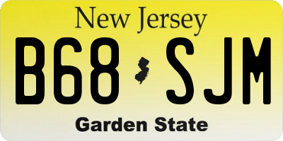 NJ license plate B68SJM