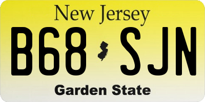 NJ license plate B68SJN