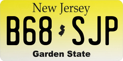 NJ license plate B68SJP