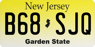 NJ license plate B68SJQ