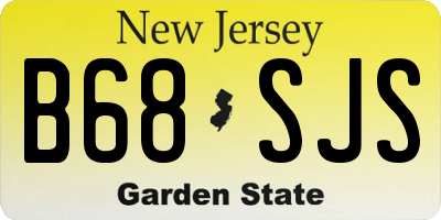 NJ license plate B68SJS