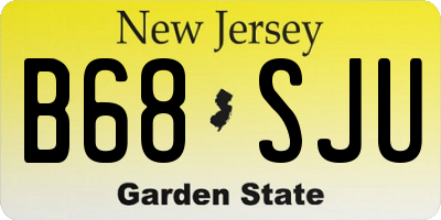NJ license plate B68SJU