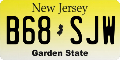 NJ license plate B68SJW