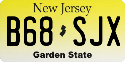 NJ license plate B68SJX