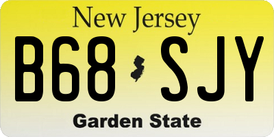NJ license plate B68SJY