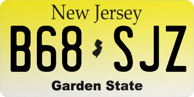 NJ license plate B68SJZ