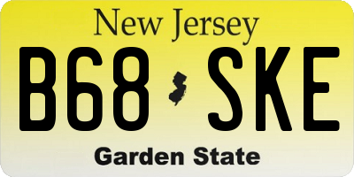 NJ license plate B68SKE