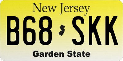 NJ license plate B68SKK