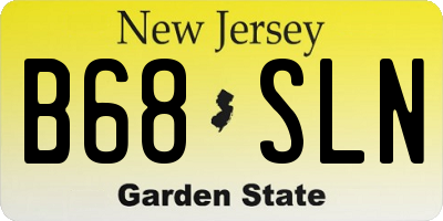 NJ license plate B68SLN