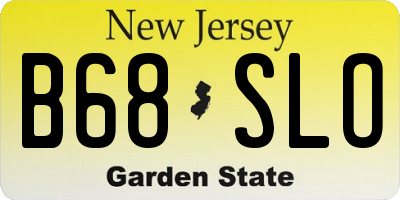 NJ license plate B68SLO