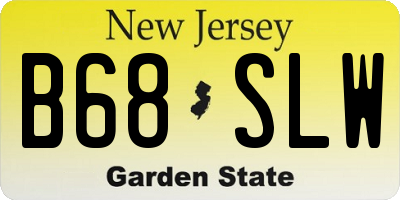 NJ license plate B68SLW