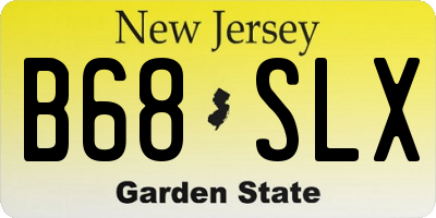 NJ license plate B68SLX