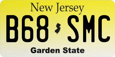 NJ license plate B68SMC