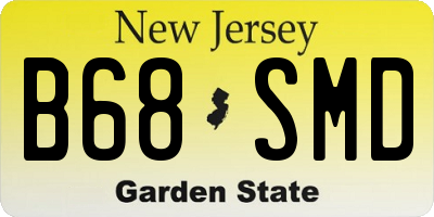 NJ license plate B68SMD