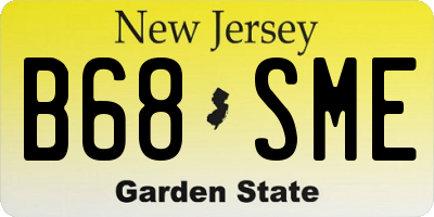 NJ license plate B68SME