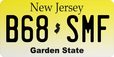 NJ license plate B68SMF
