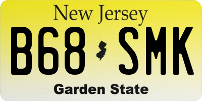 NJ license plate B68SMK