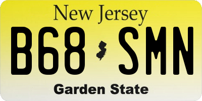 NJ license plate B68SMN