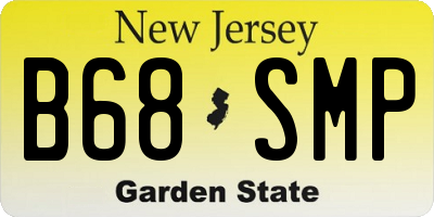 NJ license plate B68SMP