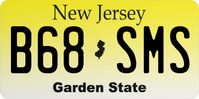 NJ license plate B68SMS