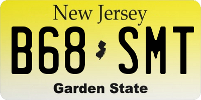 NJ license plate B68SMT