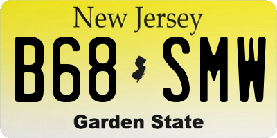 NJ license plate B68SMW