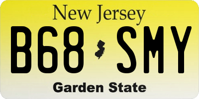 NJ license plate B68SMY