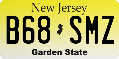 NJ license plate B68SMZ