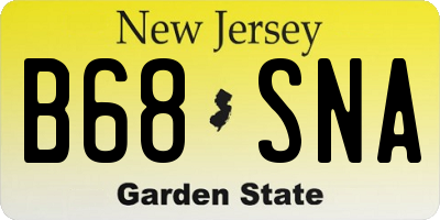 NJ license plate B68SNA