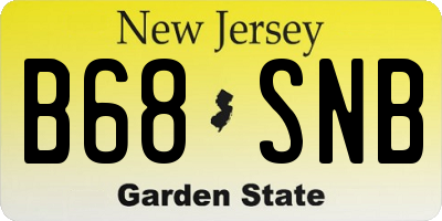 NJ license plate B68SNB