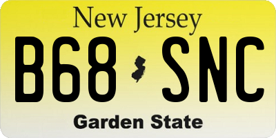 NJ license plate B68SNC