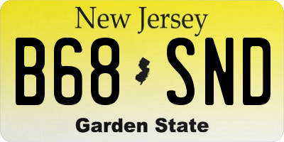 NJ license plate B68SND