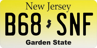 NJ license plate B68SNF