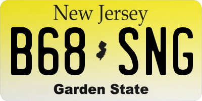 NJ license plate B68SNG