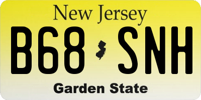 NJ license plate B68SNH