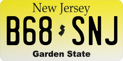 NJ license plate B68SNJ