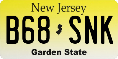 NJ license plate B68SNK