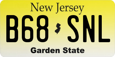 NJ license plate B68SNL