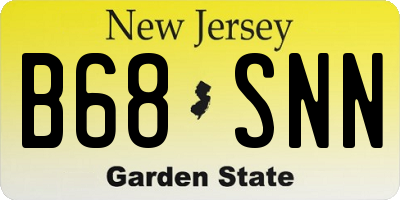 NJ license plate B68SNN