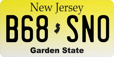 NJ license plate B68SNO