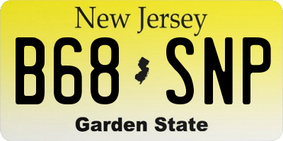 NJ license plate B68SNP