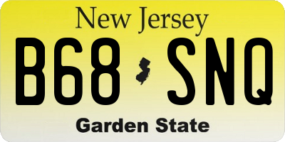 NJ license plate B68SNQ