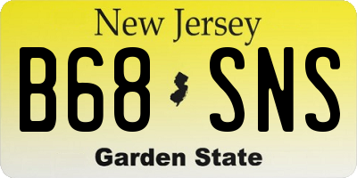 NJ license plate B68SNS