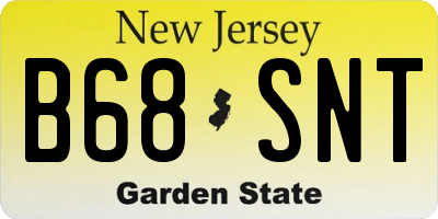 NJ license plate B68SNT